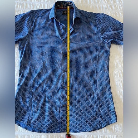 SLOANE 044 Shirt Club Short Sleeve 100% Cotton Blue Shirt Preppy Casual Office - Picture 10 of 12